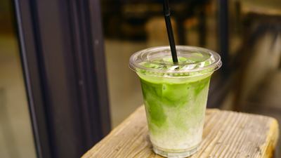 Iced matcha latte at a cafe — YAMA FUKU MATCHA